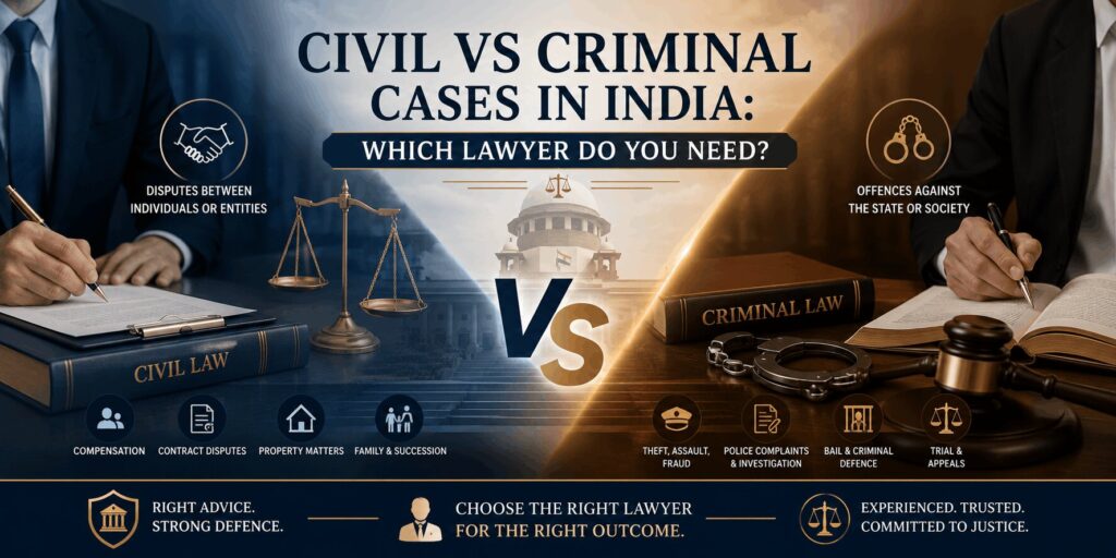 Civil vs Criminal Cases in India Which Lawyer Do You Need