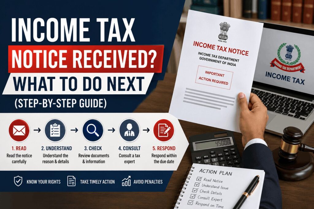 Income Tax Notice Received? What to Do Next (Step-by-Step Guide)